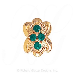 GS520 E - 14 Karat Gold Emerald Slide 